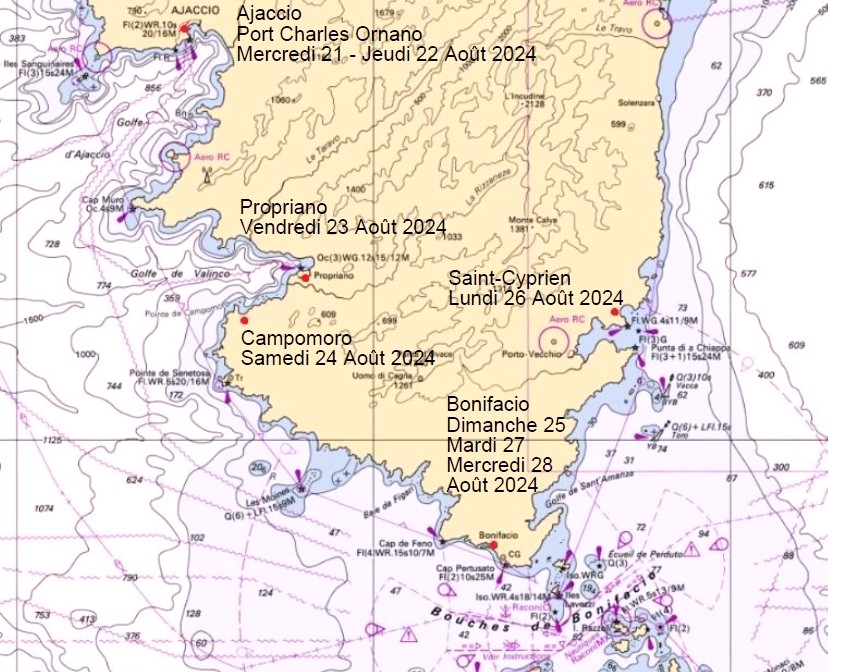 Corsica Classic 2024 parcours source SHOM