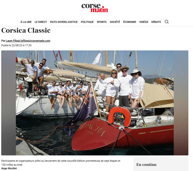 Revue de presse Corsica Classic Yachting 2023