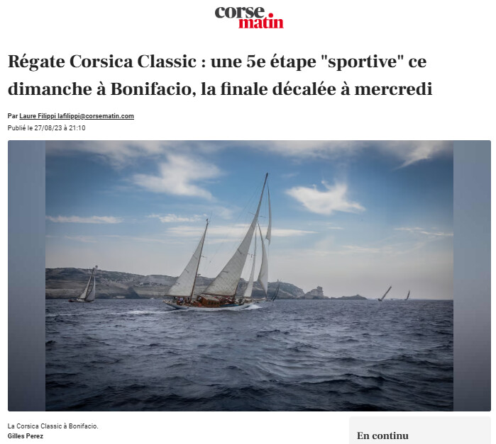 Revue de presse Corsica Classic Yachting 2023