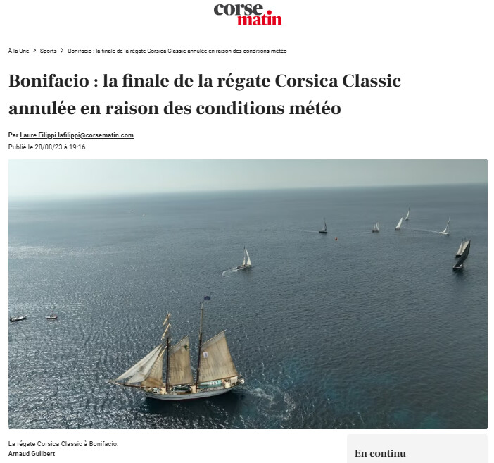 Revue de presse Corsica Classic Yachting 2023