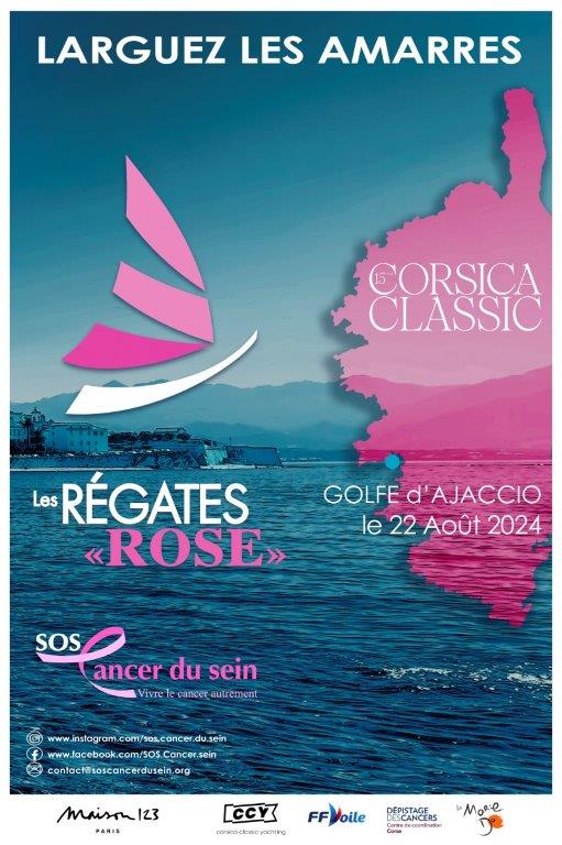 Affiche Régates Rose Corsica Classic 2024 Design Eric Léon