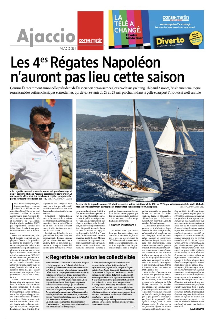 Revue de presse Corsica Classic Yachting 2023