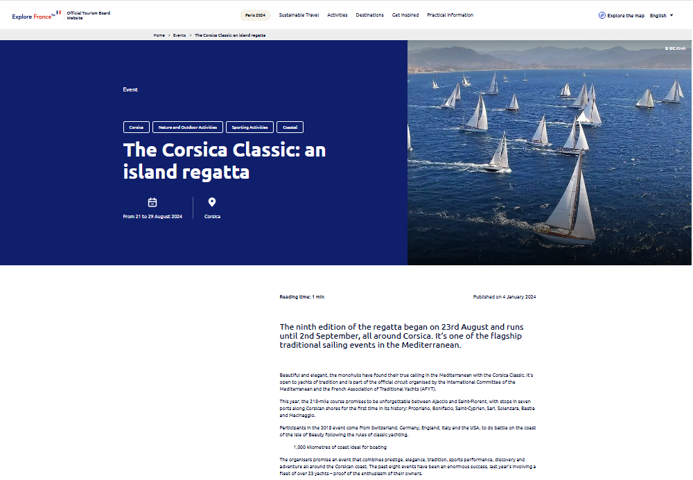 Revue de presse Corsica Classic Yachting 2024