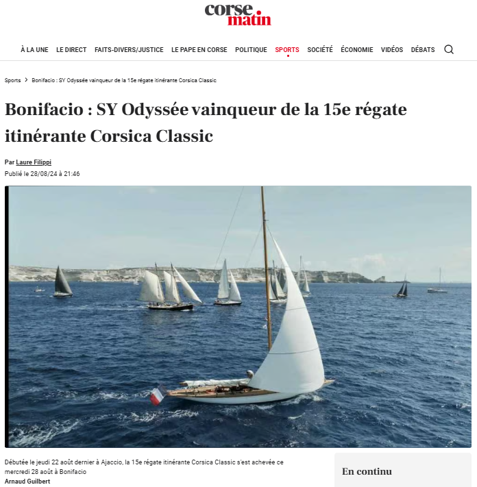 Revue de presse Corsica Classic Yachting 2024