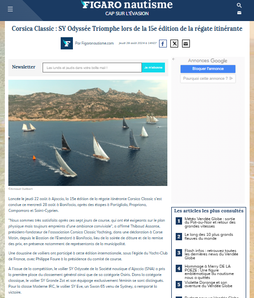 Revue de presse Corsica Classic Yachting 2024